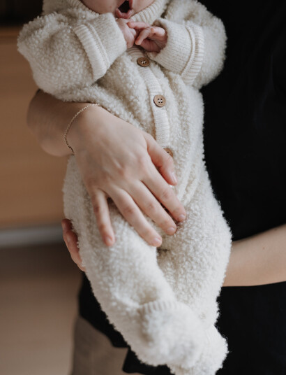 Smallstuff Jumpsuit Bouclé Merino Wool W. Buttons And Hoodie Cream 56 62 Smallstuff Jumpsuit Bouclé Merino Wool W. Buttons And Hoodie Cream 56 62