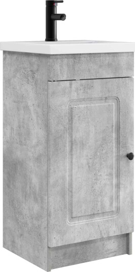 Badmøbel med vask Betonggrå 42 x 40 x 84,5 cm Konstruert tre Badmøbel med vask Betonggrå 42 x 40 x 84,5 cm Konstruert tre