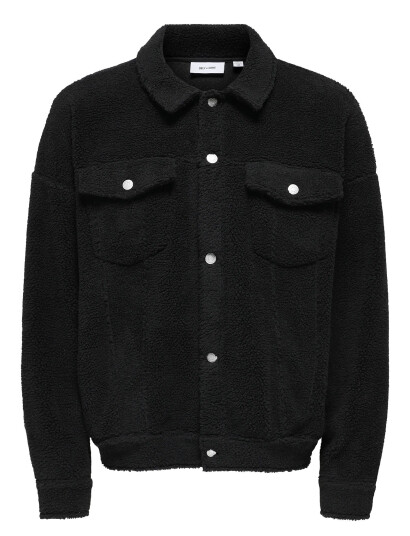 ONLY & SONS Onsdeacon Rlx Sherpa Overshirt Sweat Vd - Black - XS