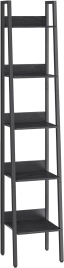 Trinnhylle Smal 5 plan Sort 33,8 x 30 x 170 cm