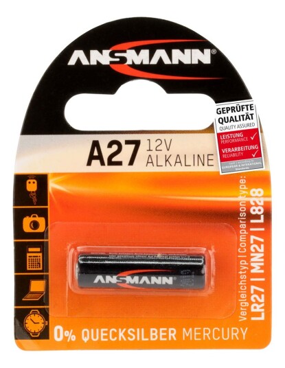 Ansmann 12V A27 Alkalisk Knappcellsbatteri Oransje Ansmann 12V A27 Alkalisk Knappcellsbatteri Oransje