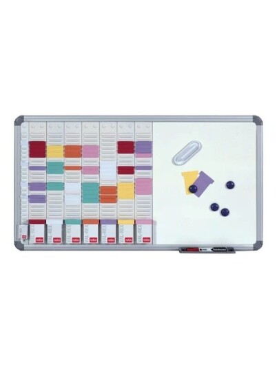 Nobo combo board: whiteboard card planner - 24 slots x 8 columns