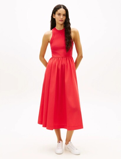 Tommy Jeans Tjw Rib Poplin Tank Dress Ext Red L Tommy Jeans Tjw Rib Poplin Tank Dress Ext Red L