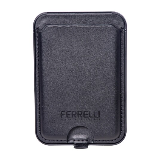 FERRELLI MAGNETISK KORTHOLDER MED STØTTEBEIN, SVART