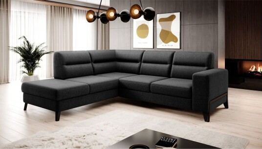 Anglika Sofa m. Sjeselong 4 seters   Grå