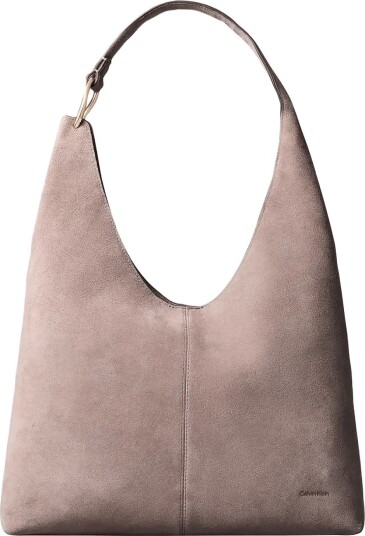 Calvin Klein Slouchy Suedelarge Shoulder Bag Beige ONE SIZE