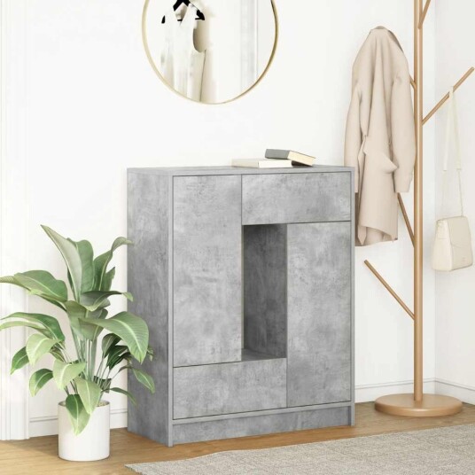 Skjenk med skuffer og dører betonggrå 73x31x90 cm Skjenk med skuffer og dører betonggrå 73x31x90 cm