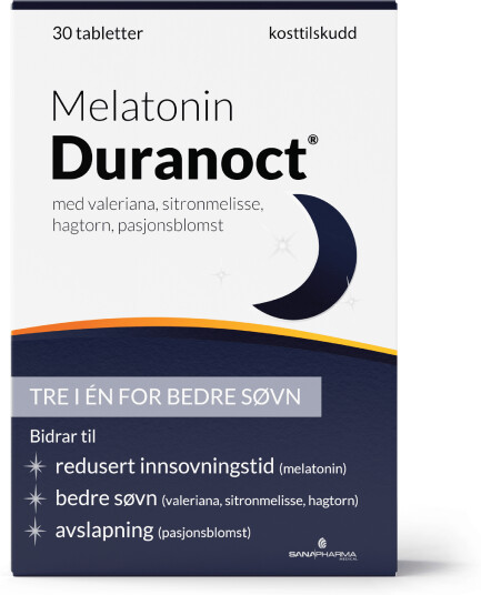 Duranoct Melatonin tabletter 30 stk. Duranoct Melatonin tabletter 30 stk.