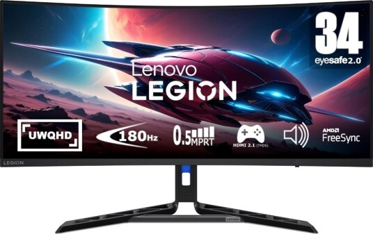 Lenovo Legion R34w-30 34" Gaming Skjerm UWQHD 180Hz Kurvet Sort Lenovo Legion R34w-30 34" Gaming Skjerm UWQHD 180Hz Kurvet Sort