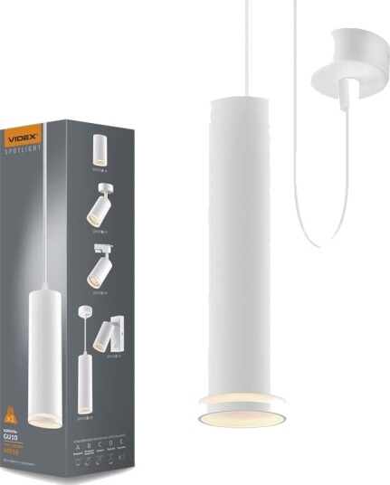 GU10 pendel spot   Hvit Ø6cm aluminium uten lyskilde