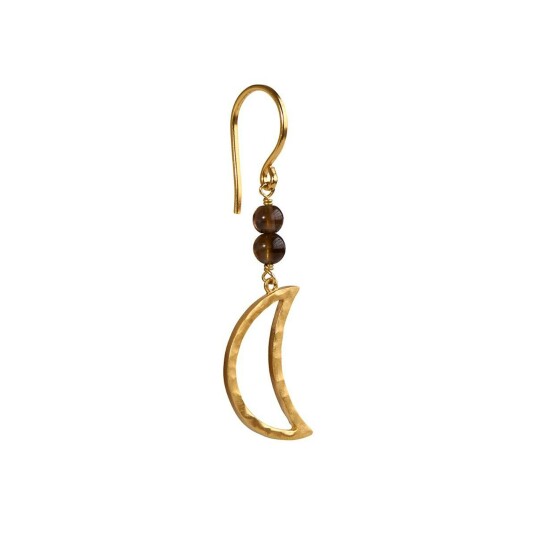 Stine A Jewelry Bella Moon Earring Gullfarge Brun 45 mm