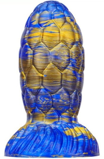 Metallic Dragon Egg Dildo Warnax Blue/Gold 15,5 cm