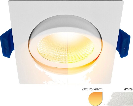 EcoDim ED-10025 LED-downlight Ø75 mm dim to warm firkantet hvit