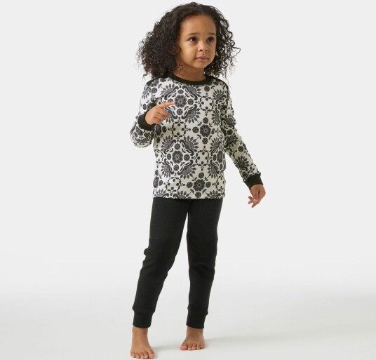 Helly Hansen Graphic Lifa® Merino Ull Undertøysett Barn Svart 92