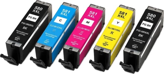 Kompatibel med PGI-580XXL/CLI-581XXL MultiPack Bk/C/M/Y for Canon
