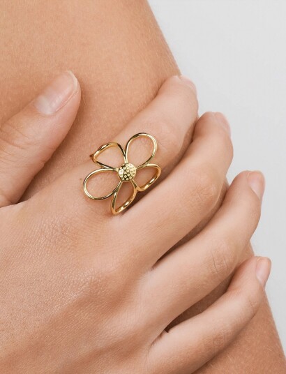 Timi of Sweden Lucky - Outline Flower Ring - Gold - Gold - ONE SIZE x 53
