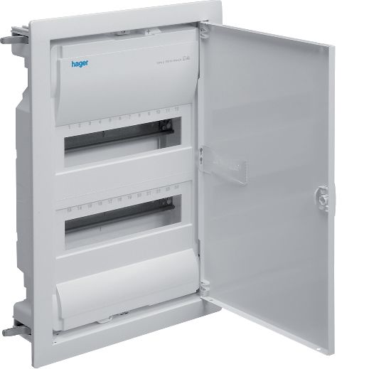 Hager VH12NN Normkapsling 12 Moduler/Rad For Hulvegg 1 Rad Elfordeling & Strømforsyning