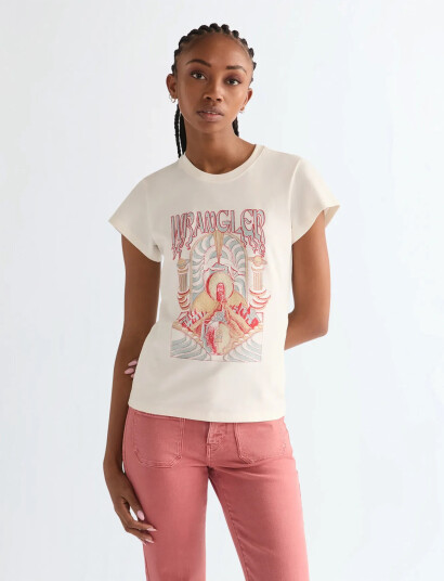 Wrangler Shrunken Band Tee Cream S x 00