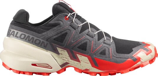 Salomon Men"s Speedcross 6 Gore tex Black / Fiery Red / Almond Milk 9