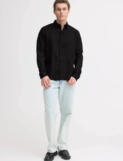 Blend Bhbobby Linen L/S   Black   S