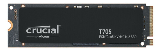 Crucial T705 4TB M.2 PCIe 5.0 SSD for Gaming og Skaping - Uten Varmespreader - Svart
