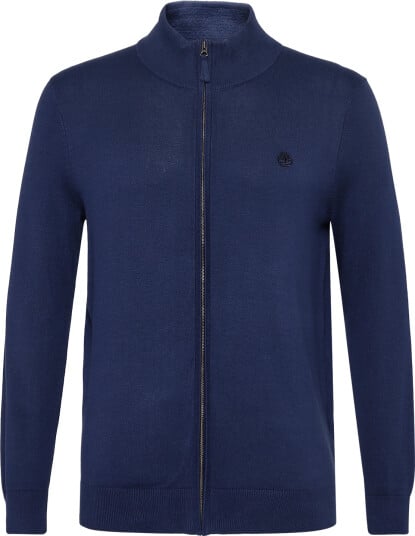Timberland Cotton Full Zip Sweater Navy M