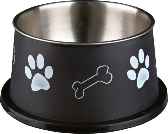 Trixie Spaniel Hundeskål i rustfritt stål/plast Assortert farge 0,9 L - ø 19 cm