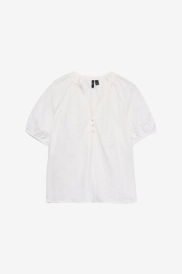 Vero Moda Bluse vmJutty SS Top Wvn Hvit Vero Moda Bluse vmJutty SS Top Wvn Hvit