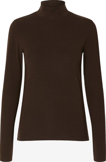 Selected Femme  Topp slfManja LS High Neck Brun