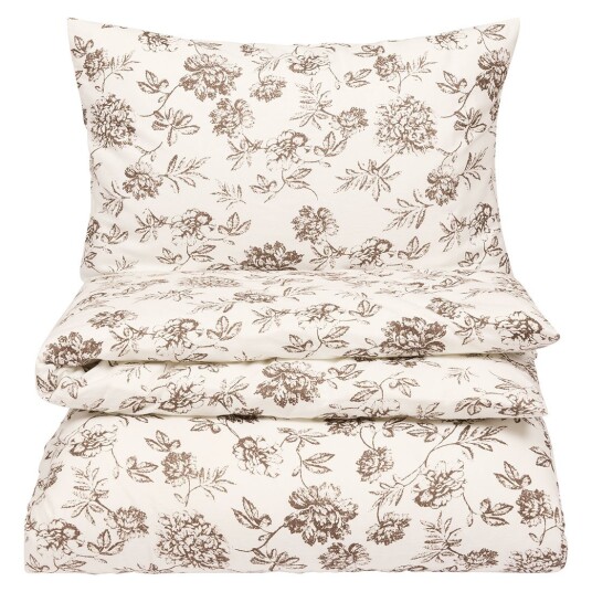 Sengesett flanell Rosendal 140x220 Hvit brun