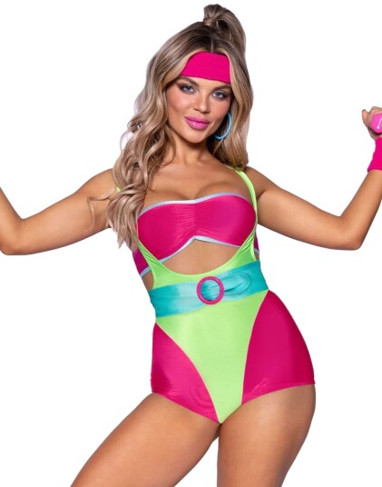 80"s Workout Diva 80 Talls Treningsdrakt Kostyme til Dame Large