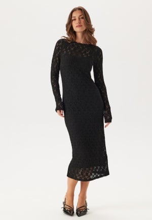 BUBBLEROOM Lace Midi Dress Black XL BUBBLEROOM Lace Midi Dress Black XL