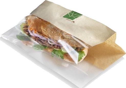 Sandwichpose 280X100x30 Mm Papir/Pla Brun/Klar,500 Stk/Krt Sandwichpose 280X100x30 Mm Papir/Pla Brun/Klar,500 Stk/Krt
