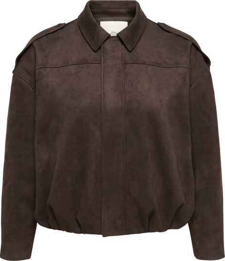 ONLY Carmakoma Carmoon Stina L/S Faux Suede Bomber Otw Brown 50 52