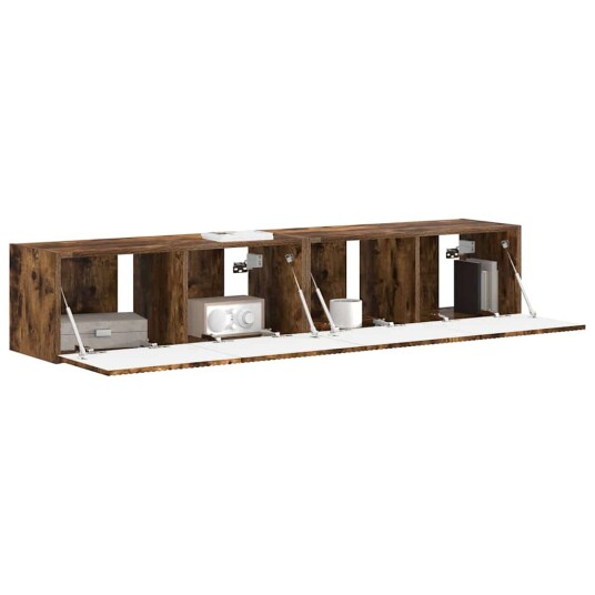 TV Veggskap 2 pcs Røkt eik 60 x 31 x 29.5 cm Konstruert tre
