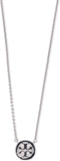 Tory Burch Icon Pavé Pendant Necklace TORY SILVER / CRYSTAL One Size Tory Burch Icon Pavé Pendant Necklace TORY SILVER / CRYSTAL One Size