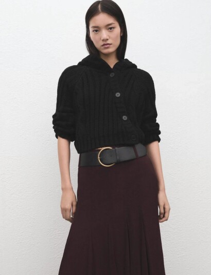 Mango Double Breasted Jacket With Buttons Black XS