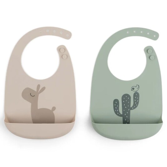 Done by Deer Lalee Silikonsmekker 2-Pack Sand/Grønn Done by Deer Lalee Silikonsmekker 2-Pack Sand/Grønn