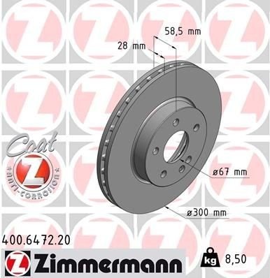 ZIMMERMANN 400.6472.20 Bremseskive