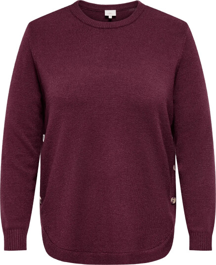 ONLY Carmakoma Carmargaretha Ls Button Pullover Knt Burgundy 50 52
