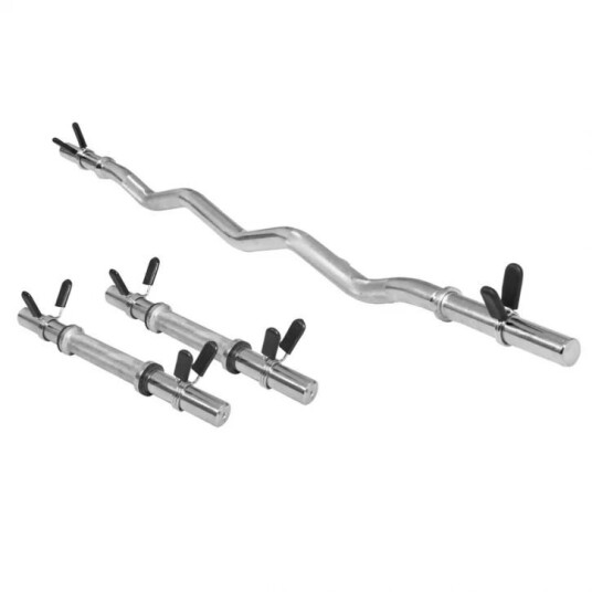 Gorilla Sports Curl Bar Pakke Dumbbell Bars Spring Lock Gorilla Sports Curl Bar Pakke Dumbbell Bars Spring Lock