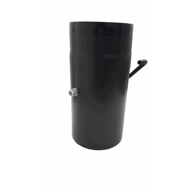 Røykrør Ø125mm Rett m/Spjeld 250mm Emalje