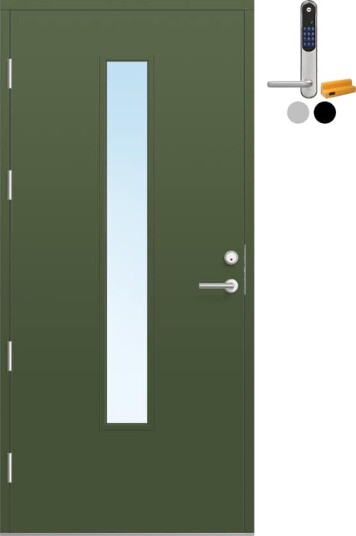 Ytterdør Bygg1 Fjell 15 Klarglass med Yale Doorman Classic Home
