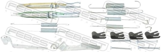 Tilbehørsett, håndbremsesko FEBEST 0104-GUN125R-KIT