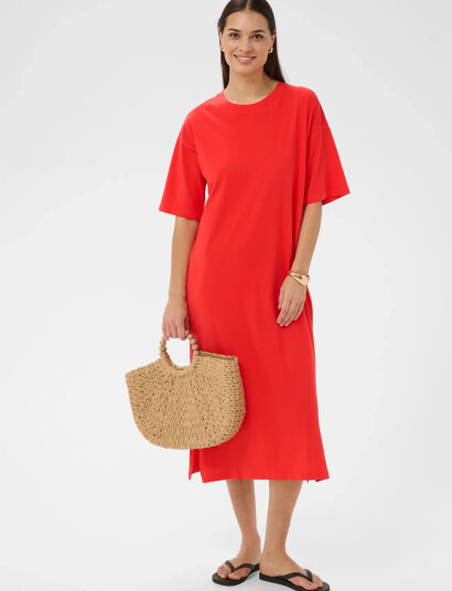 Kaffe Kaedna 1/2 Sleeve Dress Red S Kaffe Kaedna 1/2 Sleeve Dress Red S