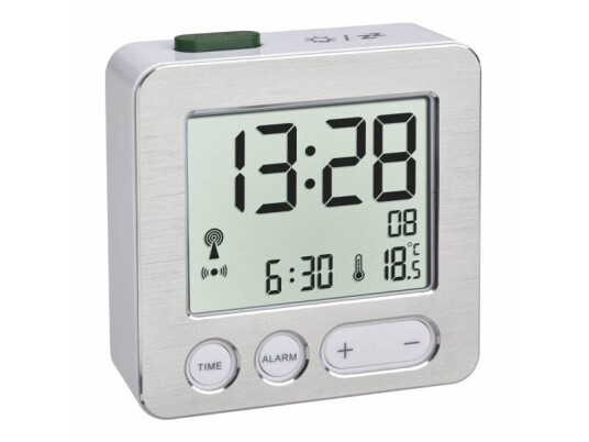 TFA-Dostmann 60.2545.54, Digital vekkerklokke, Rektangel, Sølv, Plast, -9 - 50 °C, F, °C