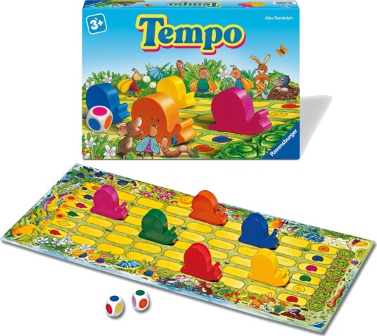 Ravensburger Tempo Barnespill - Fargeterning med Blå Snegler Ravensburger Tempo Barnespill - Fargeterning med Blå Snegler