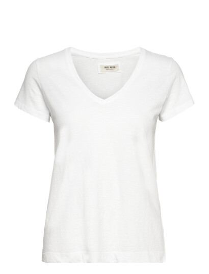 MOS MOSH Mmarden Organic V-Ss Tee - White - XS