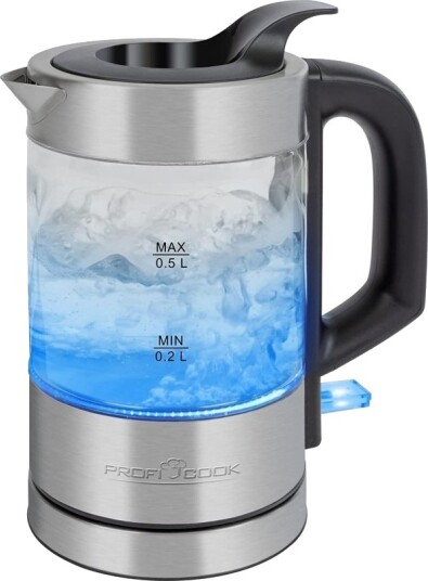 ProfiCook PC-WKS 1228 G Trådløs Vannkoker i Rustfritt Stål med Vannivåindikator 0,5 L