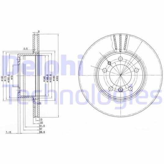 Bremseskive DELPHI BG2433 Bremseskive DELPHI BG2433